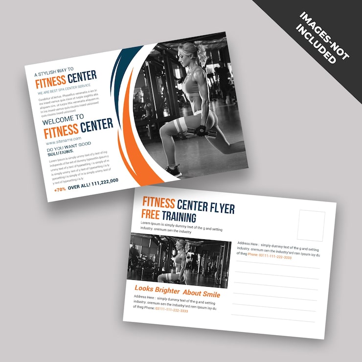 PSD cartolina del centro fitness.