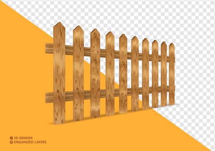 PSD clôture en bois en perspective