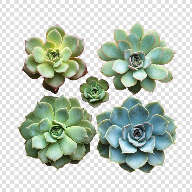 PSD collection de plantes succulentes sur fond transparent