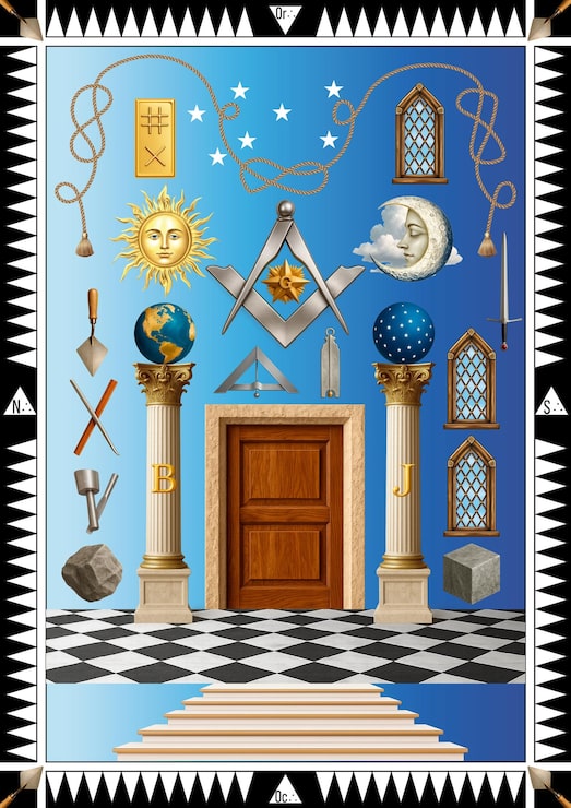 PSD companheiro maçom grau t simbolismo maçônico uma representação visual da maçonaria psd editável