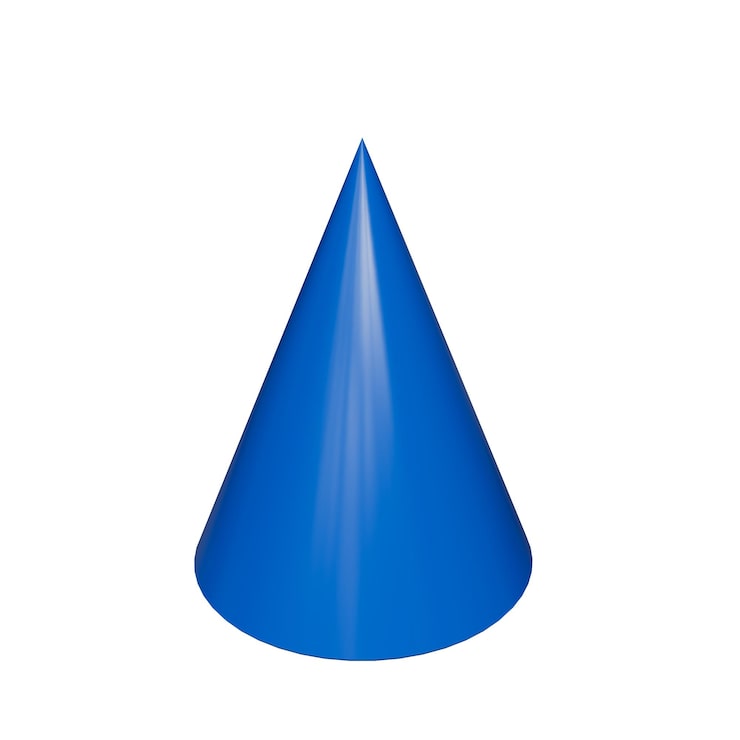 PSD cono azul aislado sobre un fondo transparente