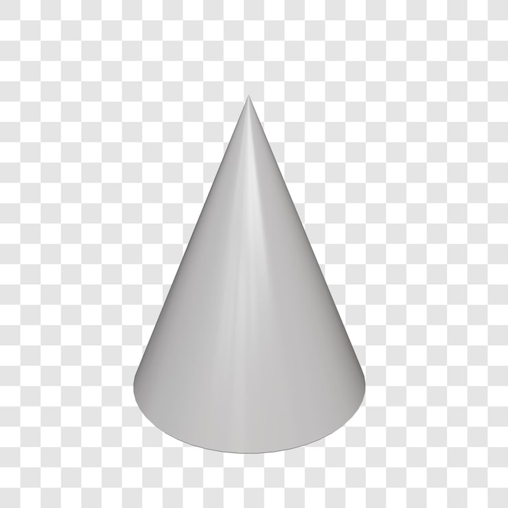 PSD cono blanco aislado sobre un fondo transparente