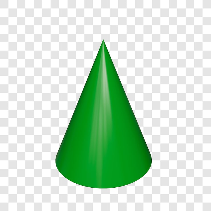 PSD cono verde aislado sobre un fondo transparente