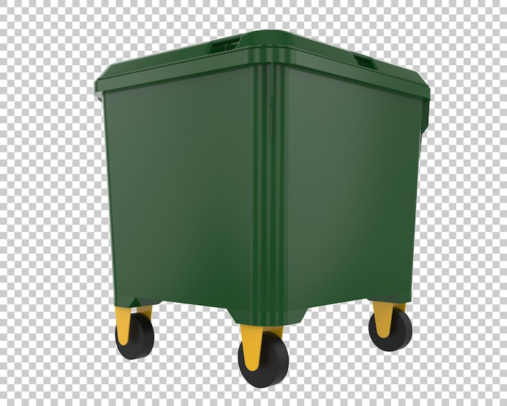 PSD un contenedor de basura aislado sobre un fondo transparente ilustración de renderización 3d