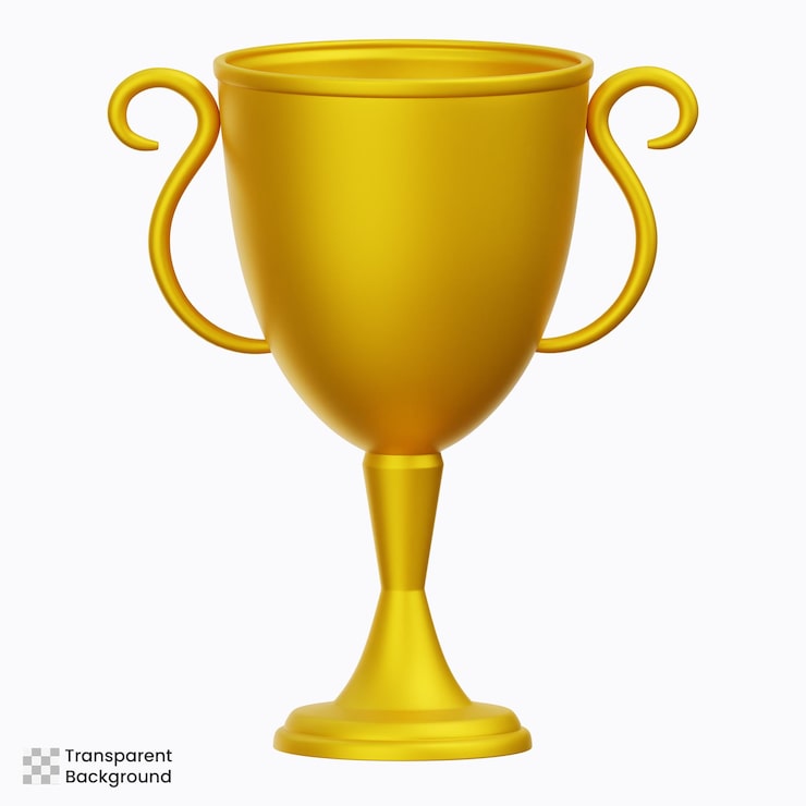 PSD copa trofeo dorada objeto renderizado en 3d