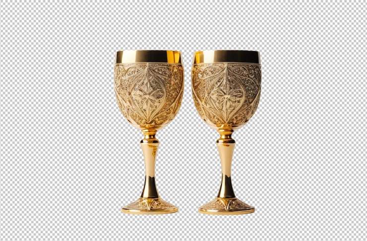 PSD copas de oro con un diseño de intrincada belleza