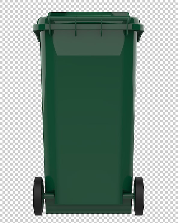 PSD cubo de basura en la ilustración de renderizado 3d de fondo transparente