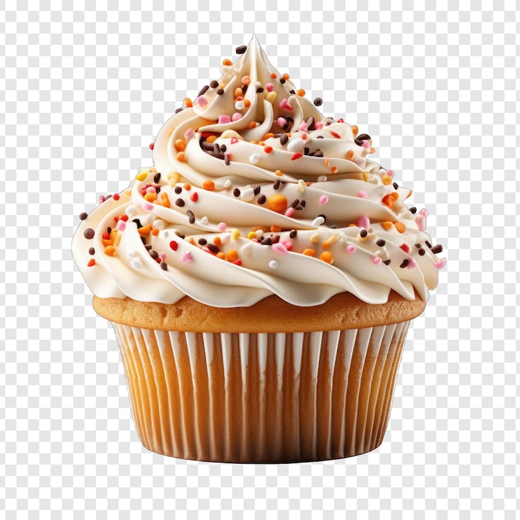 PSD cupcake isolate style png com fundo branco ilustração generativa ia