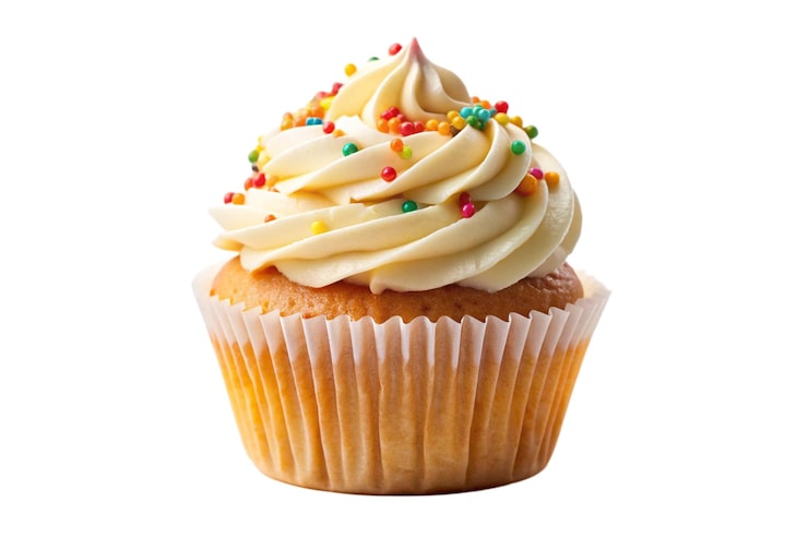 PSD cupcake recém-isolado em fundo transparente