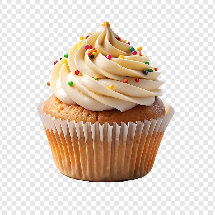 PSD cupcake recém-isolado sobre um fundo transparente
