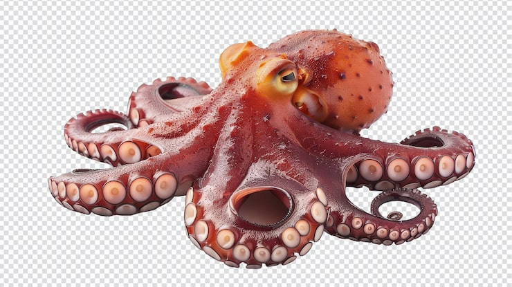 PSD delicioso pulpo a la gallega aislado en fondo blanco para diseños culinarios