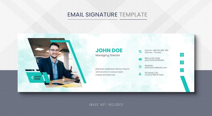 PSD design de modelo de assinatura de e-mail criativo