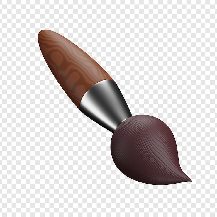 PSD detaillierte 3d-darstellung eines pinsels