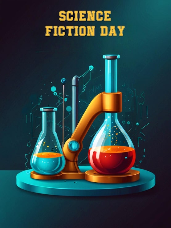 PSD disegno del modello del poster della giornata della scienza