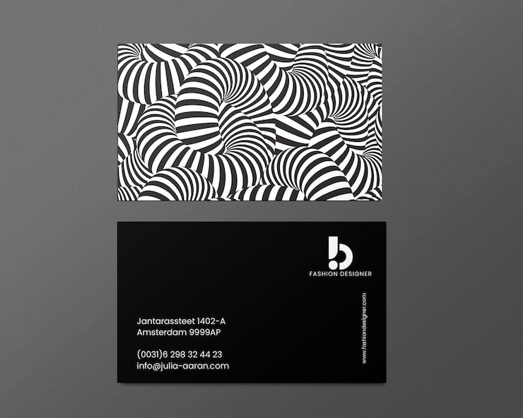 PSD diseño imprimible abstracto en blanco y negro para plantilla de tarjeta de presentación