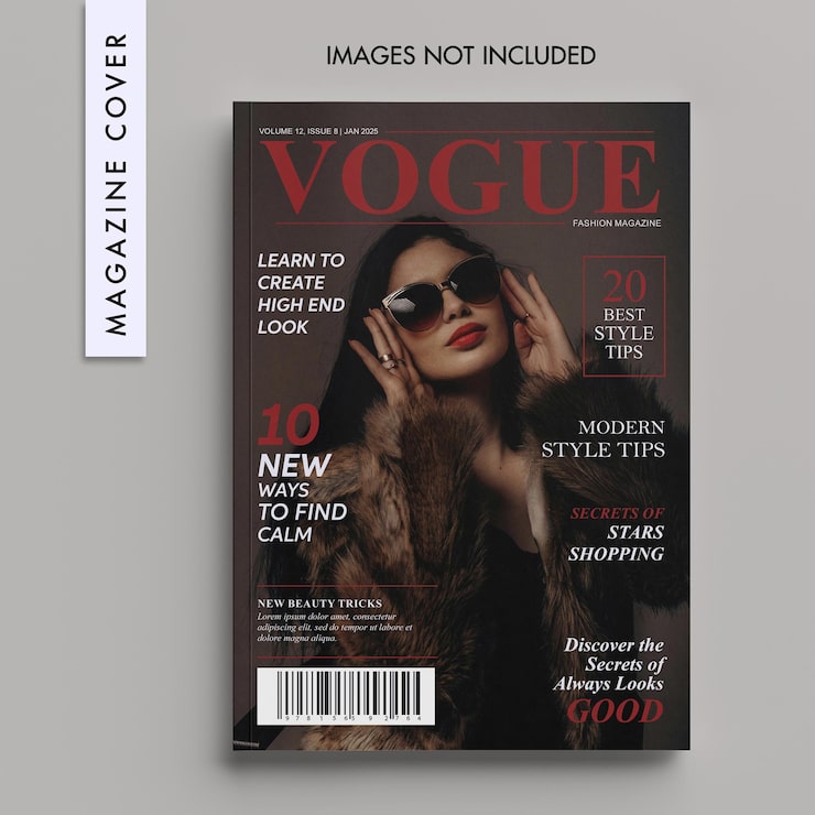 PSD diseño de portadas de revistas de moda