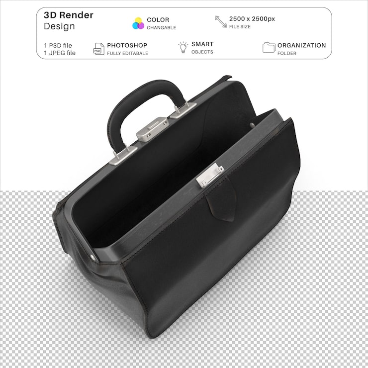 PSD doctors bag 3d modeling arquivo psd