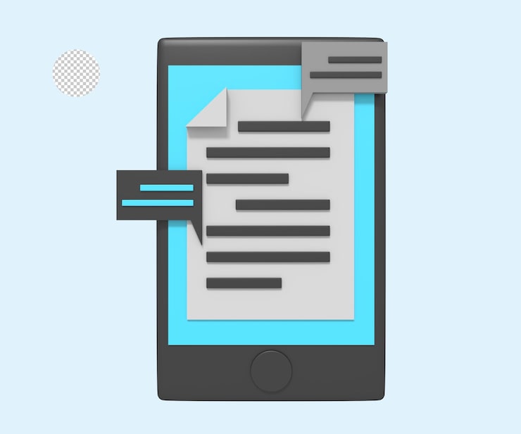 PSD documento corporativo en el teléfono