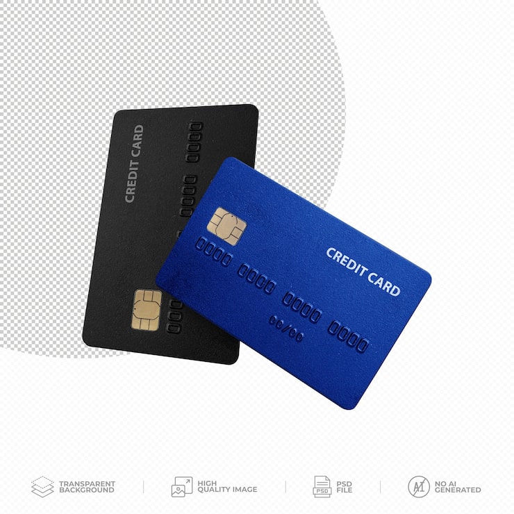 PSD dos tarjetas de crédito sobre fondo transparente psd