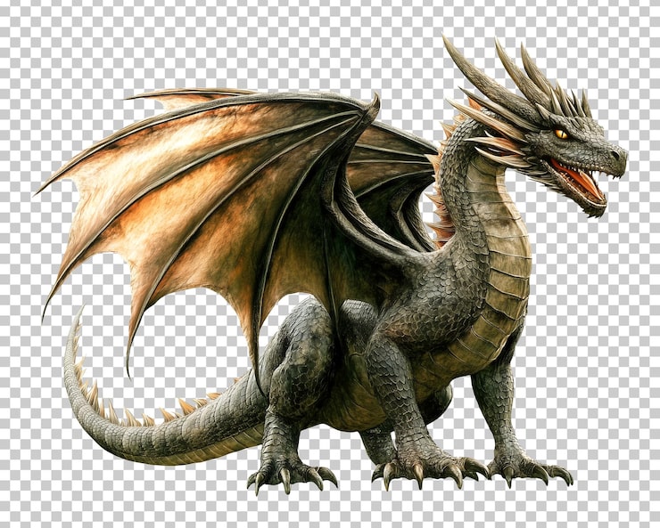 PSD el dragón aislado en un fondo transparente png