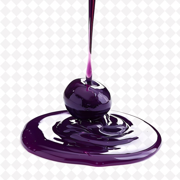 PSD dribble de jus de prune avec du fluide violet profond png effet créatif néon collections y2k