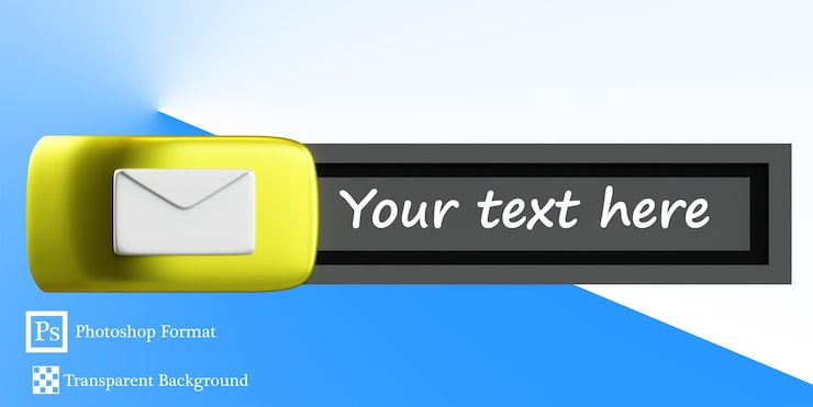 PSD e-mail banner ilustração 3d
