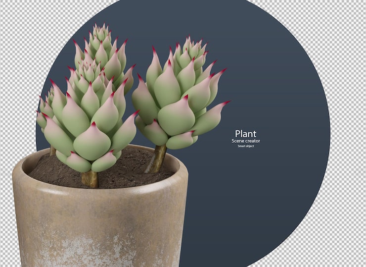 PSD echeveria elegans en rendu 3d isolé