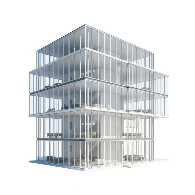 PSD edificio de oficinas de cristal moderno