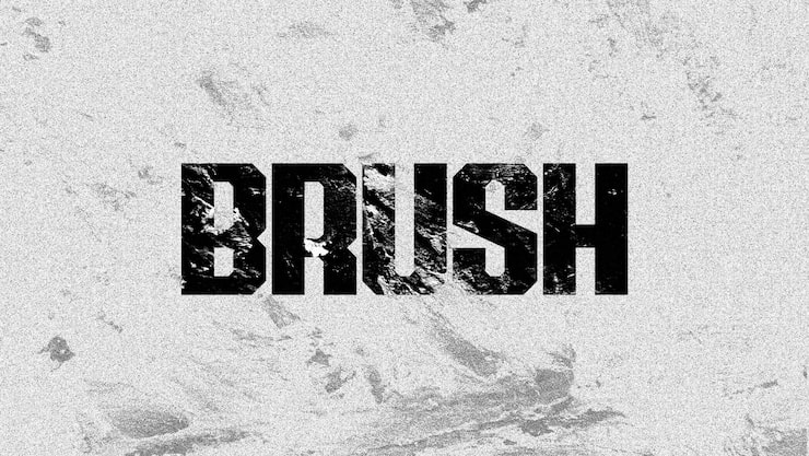 PSD efecto de texto pincel con textura grunge