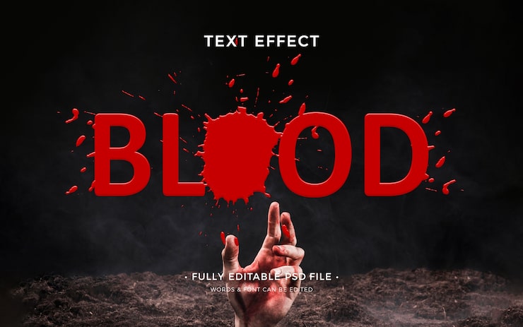 PSD efecto de texto de sangre