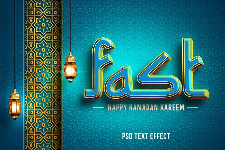 PSD effet de texte modifiable rapide du ramadan kareem
