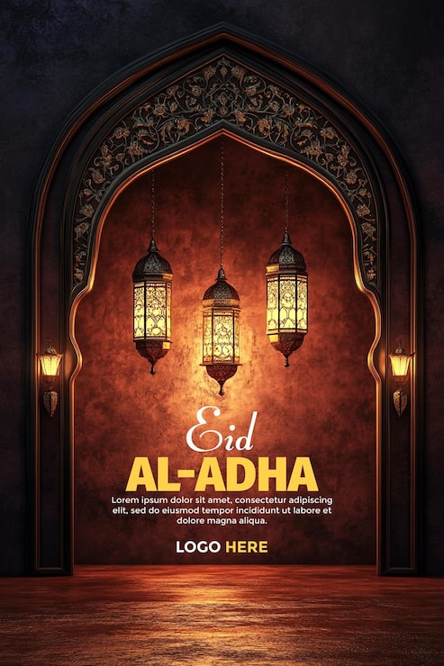 PSD eid aladha affiche sur les réseaux sociaux copie de l'espace bannière arrière-plan
