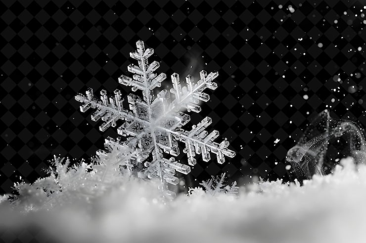 PSD ein schneebedeckter baum ist mit schnee bedeckt und hat einen schwarzen hintergrund mit schwarzem hintergrund