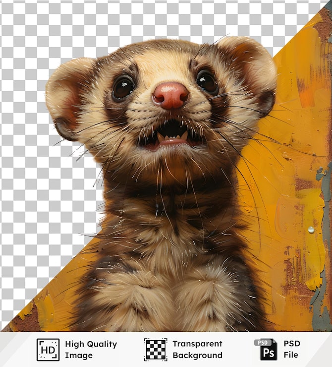 PSD ein seltsames geschöpf starrt ein einzelnes bild eines kleinen säugetieres an