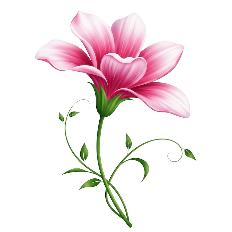 PSD einzelne rosa lilienblüte.