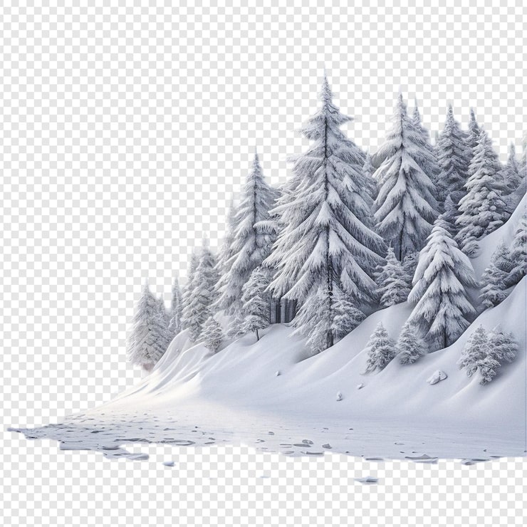 PSD eisige umarmung die mystik der winterlandschaften auf transparentem hintergrund
