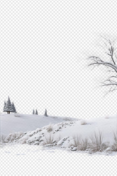 PSD eisige umarmung die mystik der winterlandschaften auf transparentem hintergrund