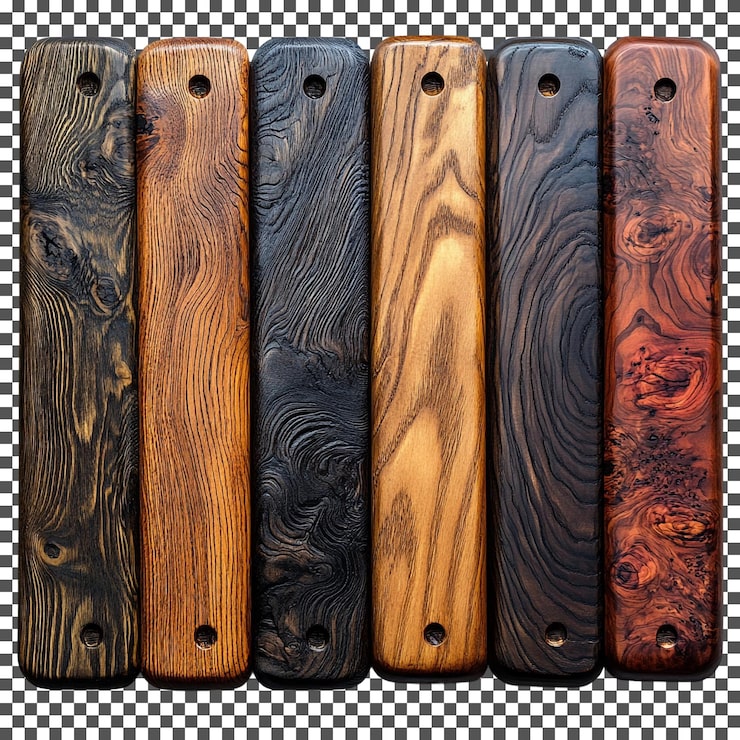 PSD elegante grabado personalizado de madera aislado sobre un fondo transparente