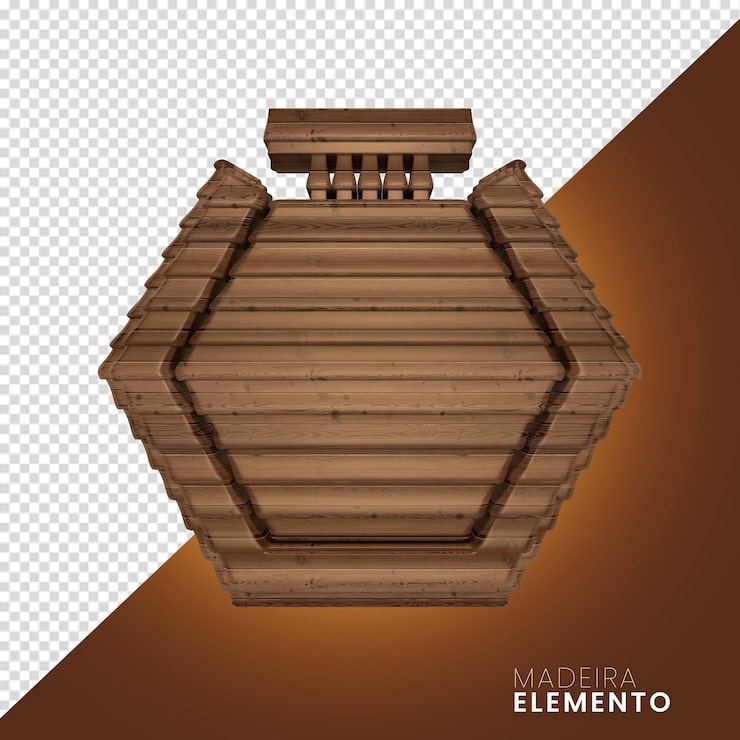 PSD elemento de madera 3d