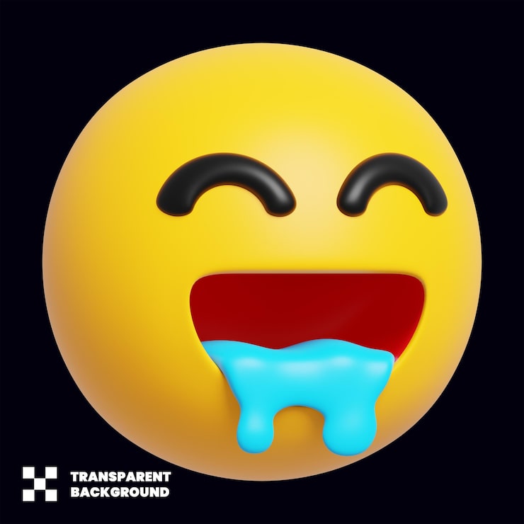 PSD emoji de rosto babando 3d