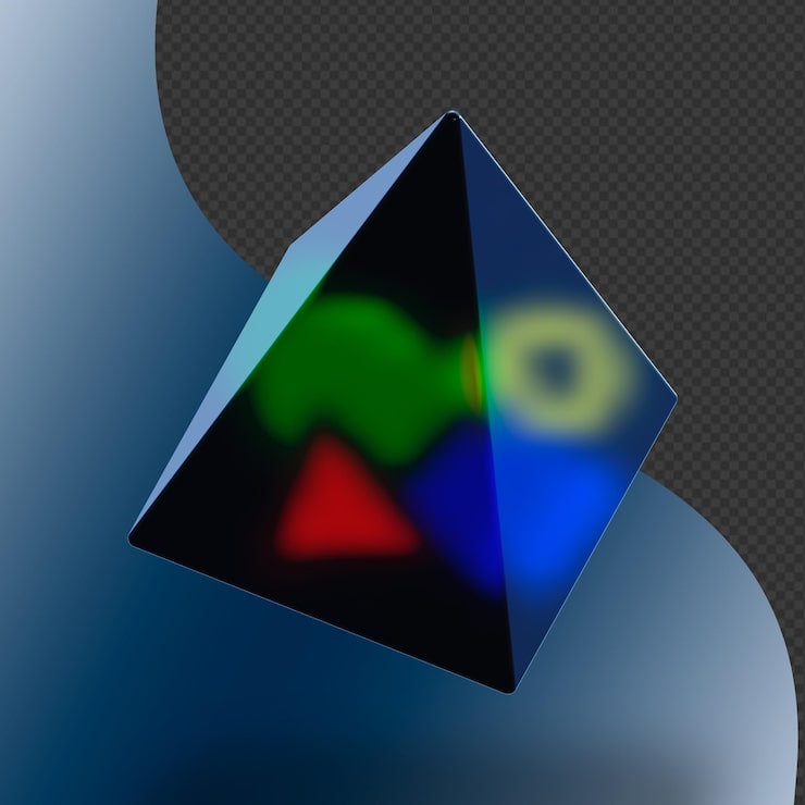 PSD esta es una pirámide 3d bellamente diseñada que puede usar en diseño web o en cualquier lugar que desee