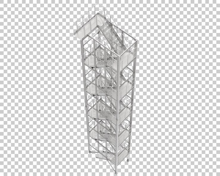PSD escaleras aisladas en un fondo transparente ilustración de renderización 3d