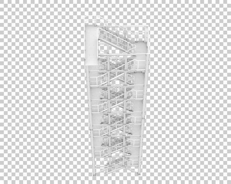 PSD escaleras aisladas en un fondo transparente ilustración de renderización 3d