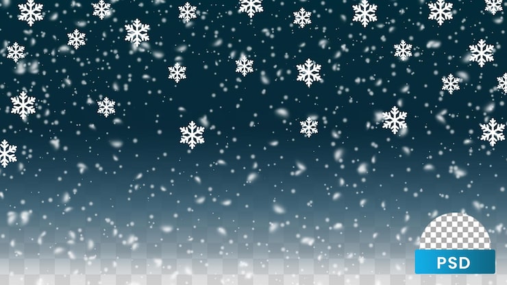 PSD fallender schnee und schneeflocken transparentes overlay png