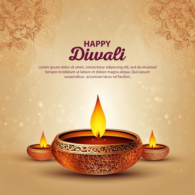 PSD feliz diwali festival cultural indio saludo de fondo diseño de eventos