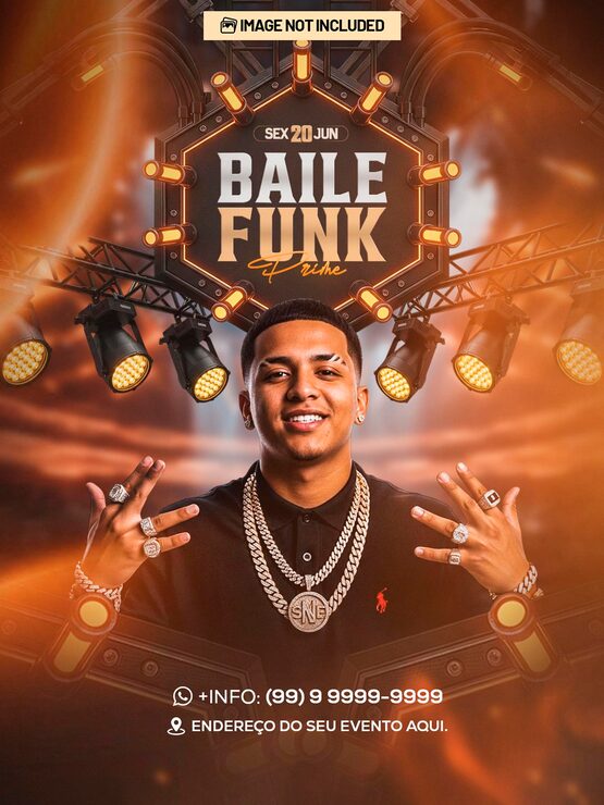 PSD flyer psd editable de evento principal de club de baile funk