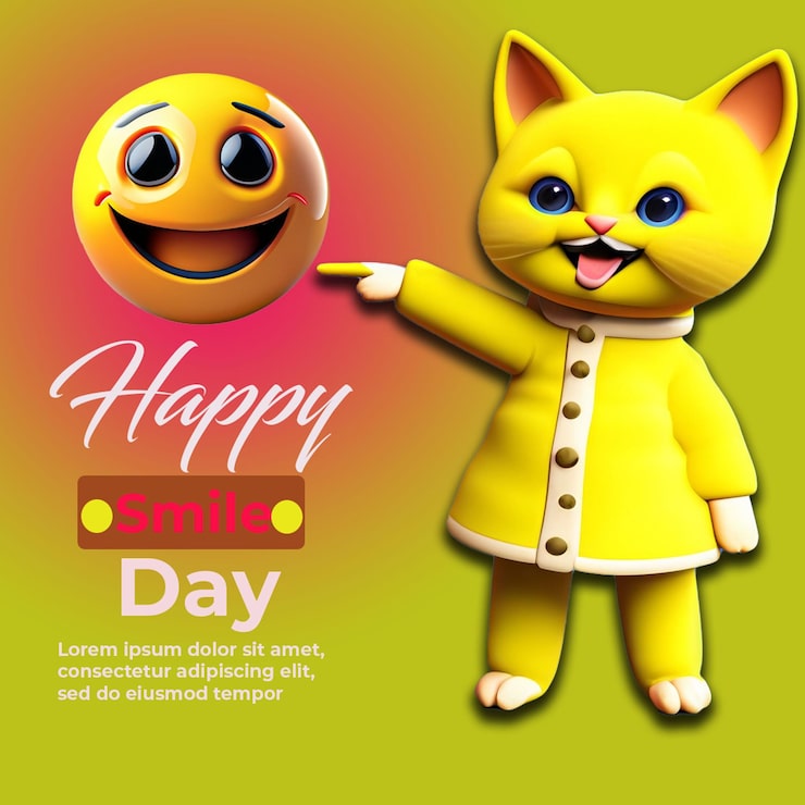 PSD fondo de celebración de evento de día mundial de sonrisa de vector
