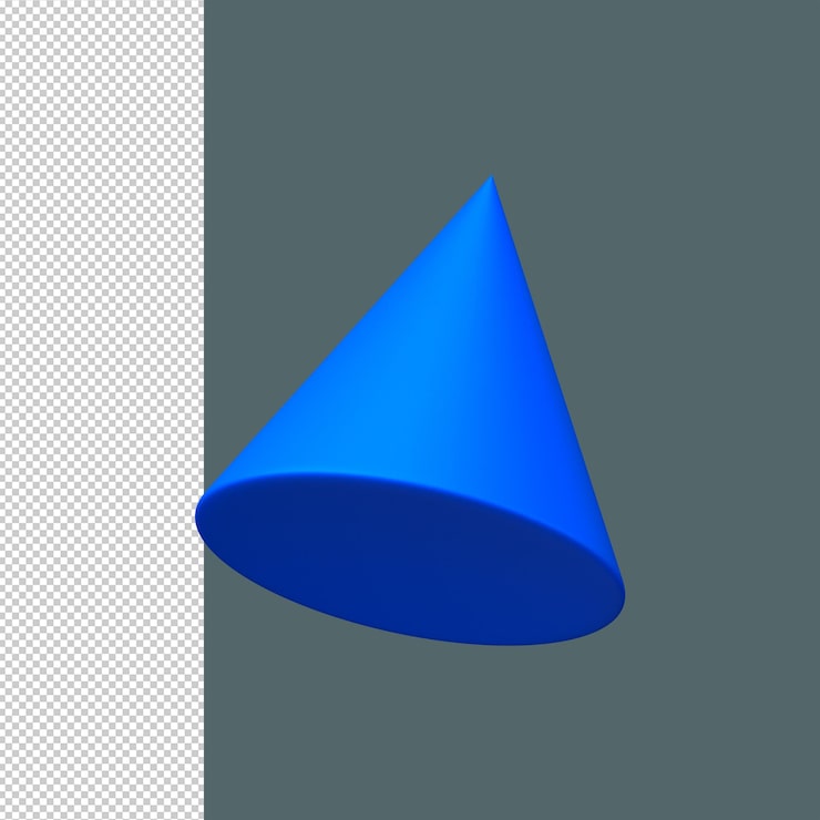 PSD forma abstracta de cono azul 3d