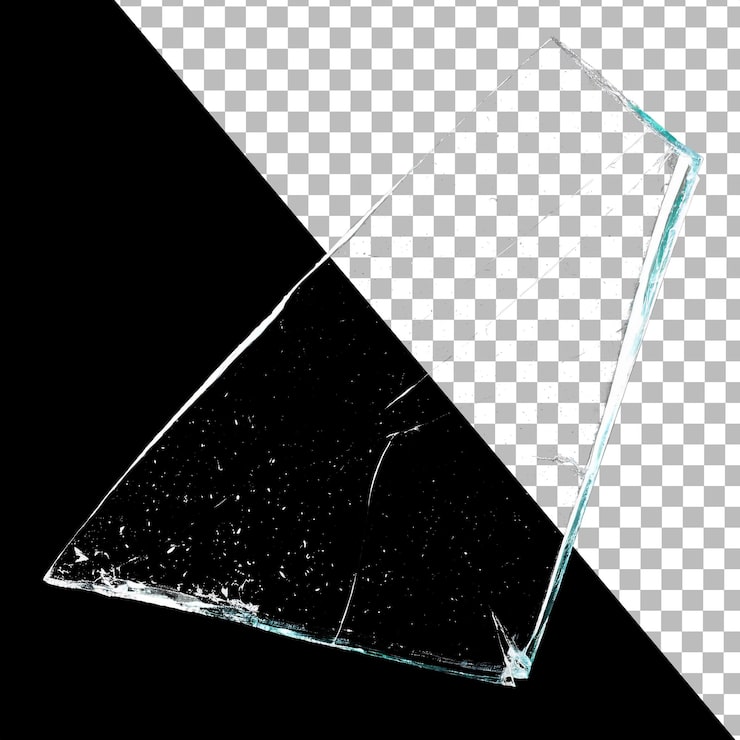 PSD fragmento de cristal roto con fondo transparente