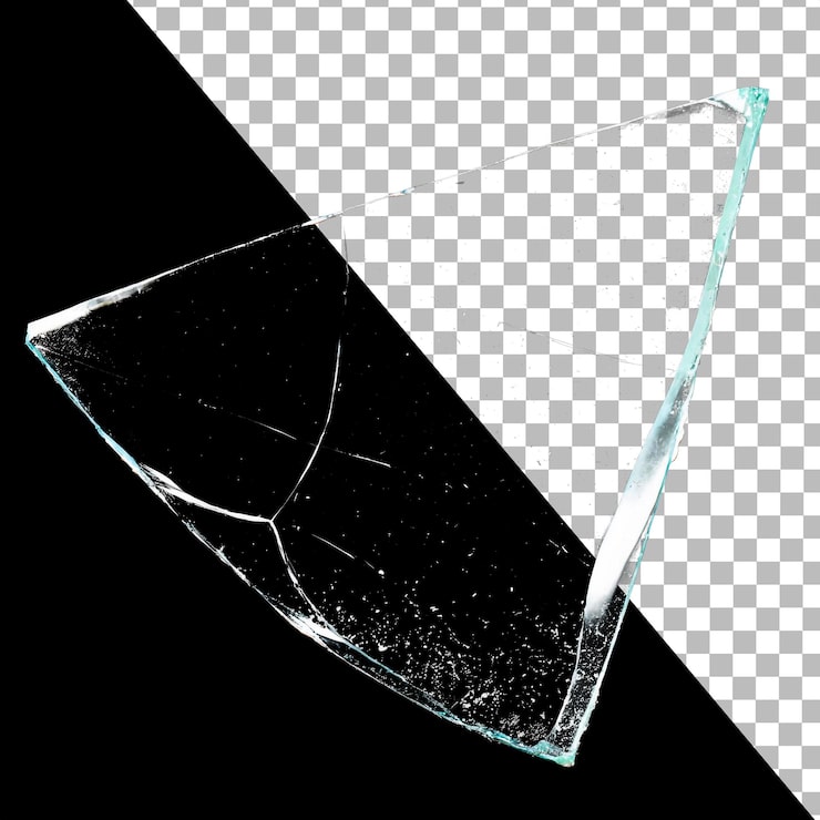 PSD fragmento de cristal roto con fondo transparente